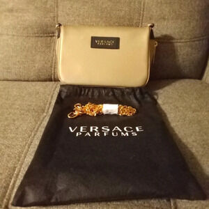Versace Perfume Crossbody Bag Chain Strap Gold NWOT